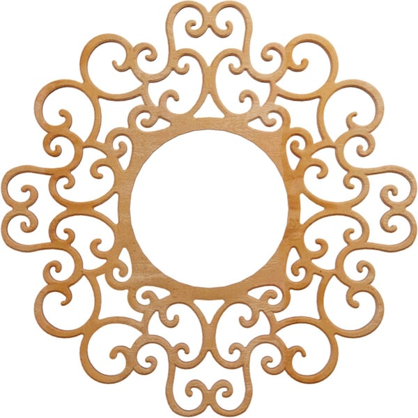 Ekena Millwork Reims Wood Fretwork Pierced Ceiling Medallion, Alder, 16"OD x 6 1/8"ID x 1/4"T CMWP16X16X0250REAL - main
